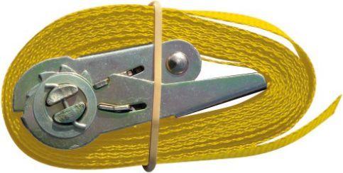 Sangle jaune à cliquet 25mm Modeco pièce 3mètres