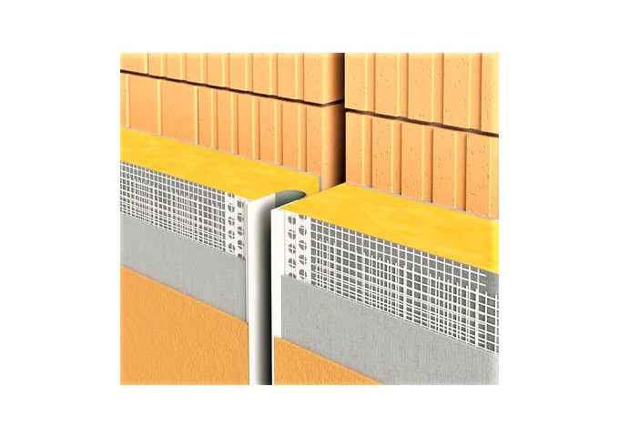 Cornière dilatation 180° LD.NH + Filet 10x10cm PVC pièce 2.5mètres