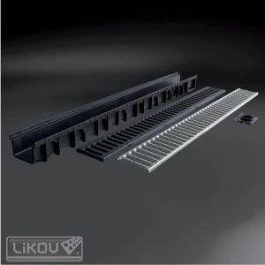 Caniveau Likodrain RESINE WLC.Z 100x11x7cm + grille 1mètre + 2 bouchons