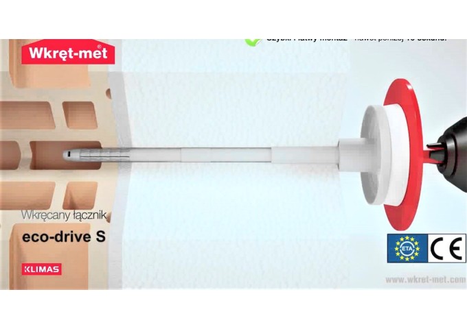 Cheville Isolant 150x8mm Eco.Drive 8 + Vis acier et bouchon intégré Boite 100pièces