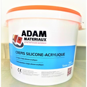 Crepis 1mm Silicone acrylique Adam Materiaux Blanc A/ Seau 25kg
