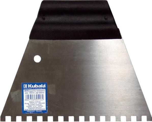 Spatule Dentelée 6x6mm 180x130mm en acier avec poignée en résine Kubala 0516 pièce