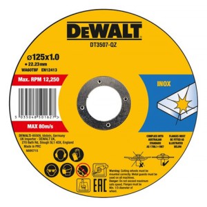 Disque DEWALT Alu-Inox 125 x 1 x 22.3 mm/ pièce