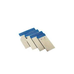 Couteau mastic manche bleu acier inoxydable/ 4pièces