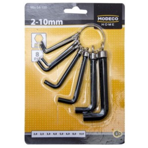 Set de clefs allen 2-10mm Modeco Home/ set de 8 pièces