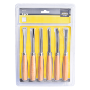 Set de 6 couteaux à bois avec poignée en bois Modeco Home/ set de 6 pièces