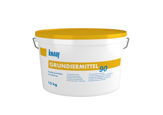 Knauf Grundiermittel 90 Stuc Primer jaune pour Plaque.plâtre + Bloc Cellulaire + Ytong seau 15kg