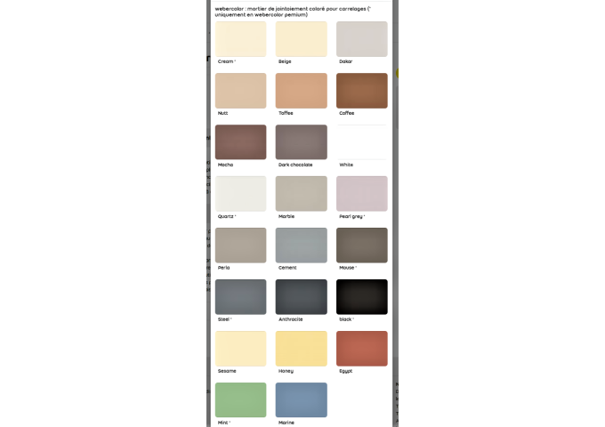 Webercolor premium BEIGE BE 205 joint carrelage sac 5 kg