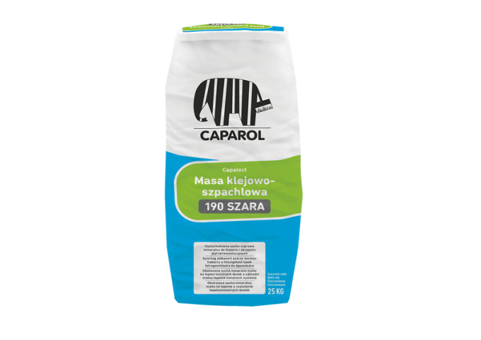 Colle Grise Caparol 190 pour le collage et enduisage Isolants EPS + laine minérale palette 48 sacs x 25Kg 1200Kg