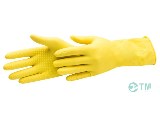 Gants ménage latex taille *XL* couleur jaune paire