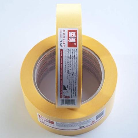Tape . Ruban adhésif 25mm jaune pour travaux peinture *572* Scley rouleau 33mètres