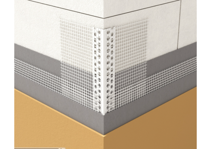 LK.VH Cornière angle PVC avec guide . repère enduit 2.5mètres + Filet 10x10cm Ballot 62.5mètres