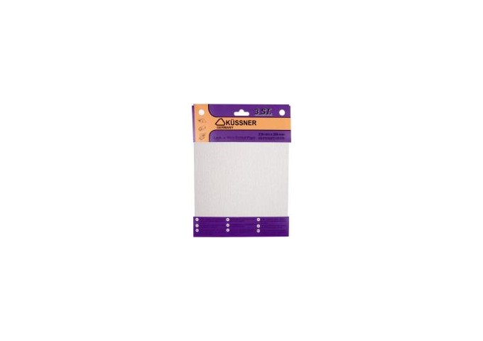 Papier de verre BLANC pour BOIS avec PEINTURE avec grain *320* 230x280mm Kussner 3pièces