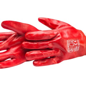 Gants trempés PVC taille XL couleur rouge/ paire