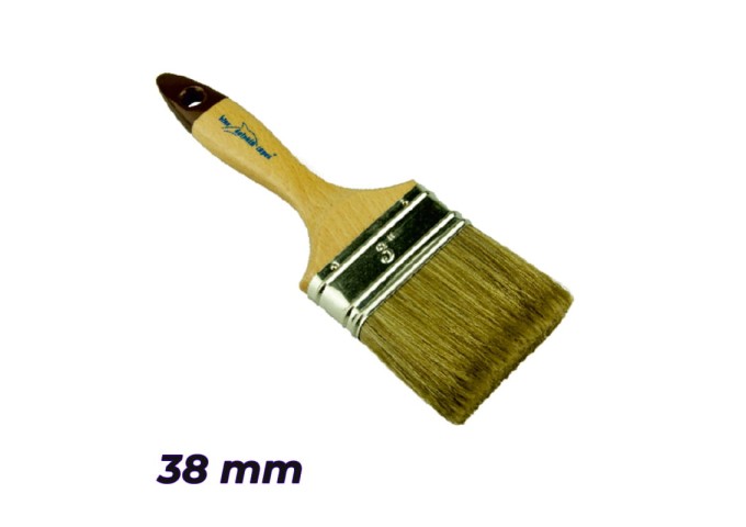 Pinceau plat pour 38mm pour boiseries avec manche bois Blue Dolphi pièce