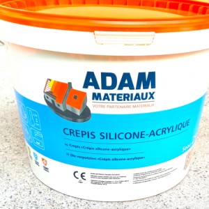 Crepis 2mm Silicone-acrylique Adam Materiaux Blanc A/ Seau 25kg