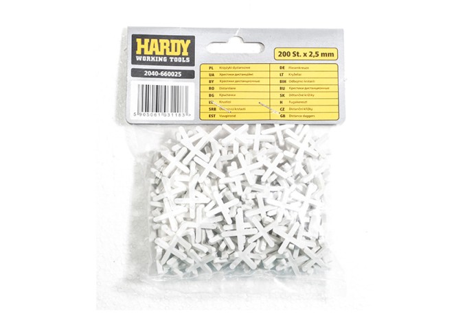 Croisillons carrelage 2 5mm Hardy 200pièces