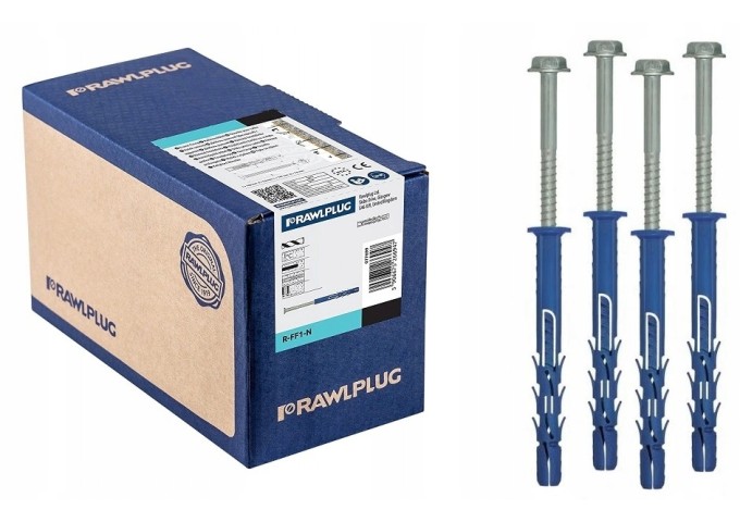 Tire.fond RAWLPLUG R.FF1 K 10x300mm tête cruciforme + colerette + cheville universelle boite 10pièces