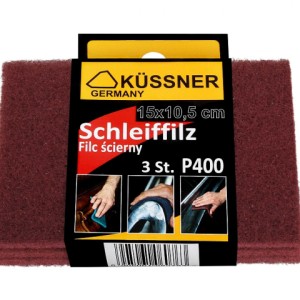 Feutre abrasif Rouge P400 15x10.5cm Kussner/ 3pièces