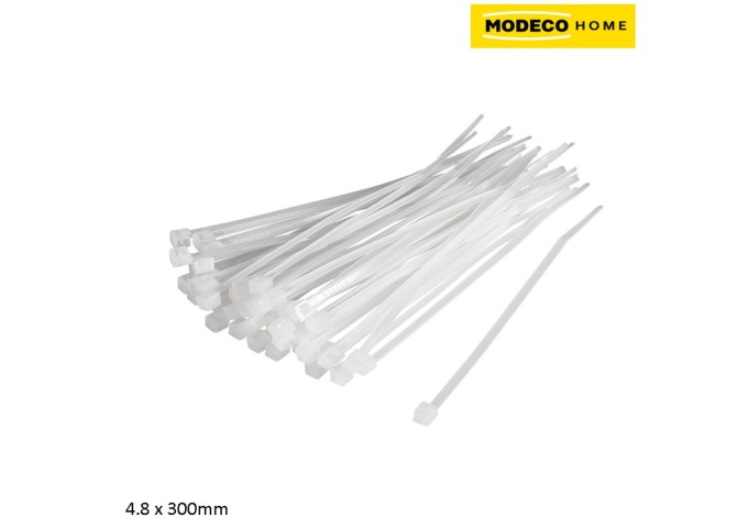 Colson Blanc 300 x 4.8mm Modeco 50pièces