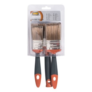 Set de 3pinceaux plat pour lasure et vernis avec manche en hêtre Hardy/ set de 3pièces
