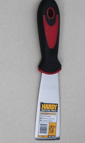 Grattoir . Rape 100x40mm Universel en acier avec manche rouge et noir 2 composants Hardy pièce