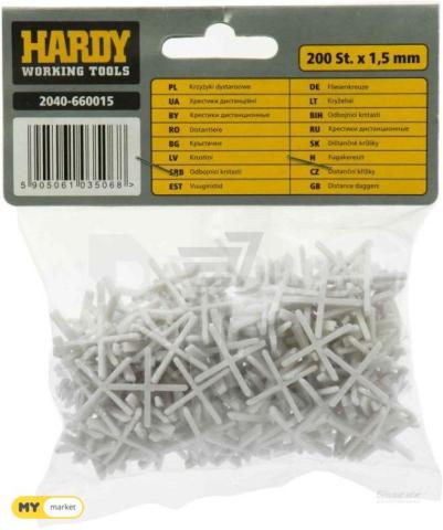 Croisillons carrelage 1.5mm Hardy 200pièces
