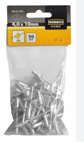 Rivets 4 x 10mm Modeco 50pièces