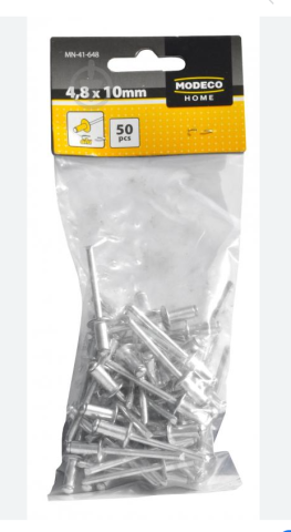 Rivets 4.8 x 10mm Modeco 50pièces