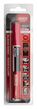 Marqueur ROUGE pointe biseau pour travaux construction Modeco MN.88.081 pièce