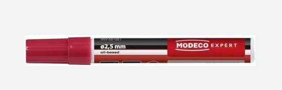 Marqueur ROUGE pointe biseau pour travaux construction Modeco MN.88.081 pièce