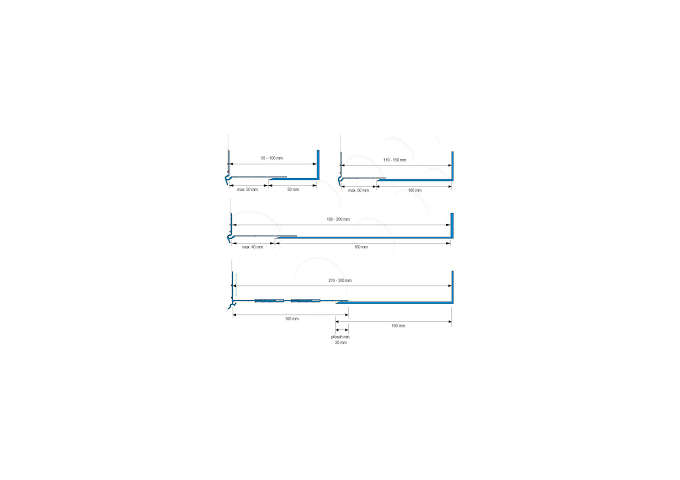 Cornière.Rail départ 200x16x4cm LZ20 PVC pièce 2mètres